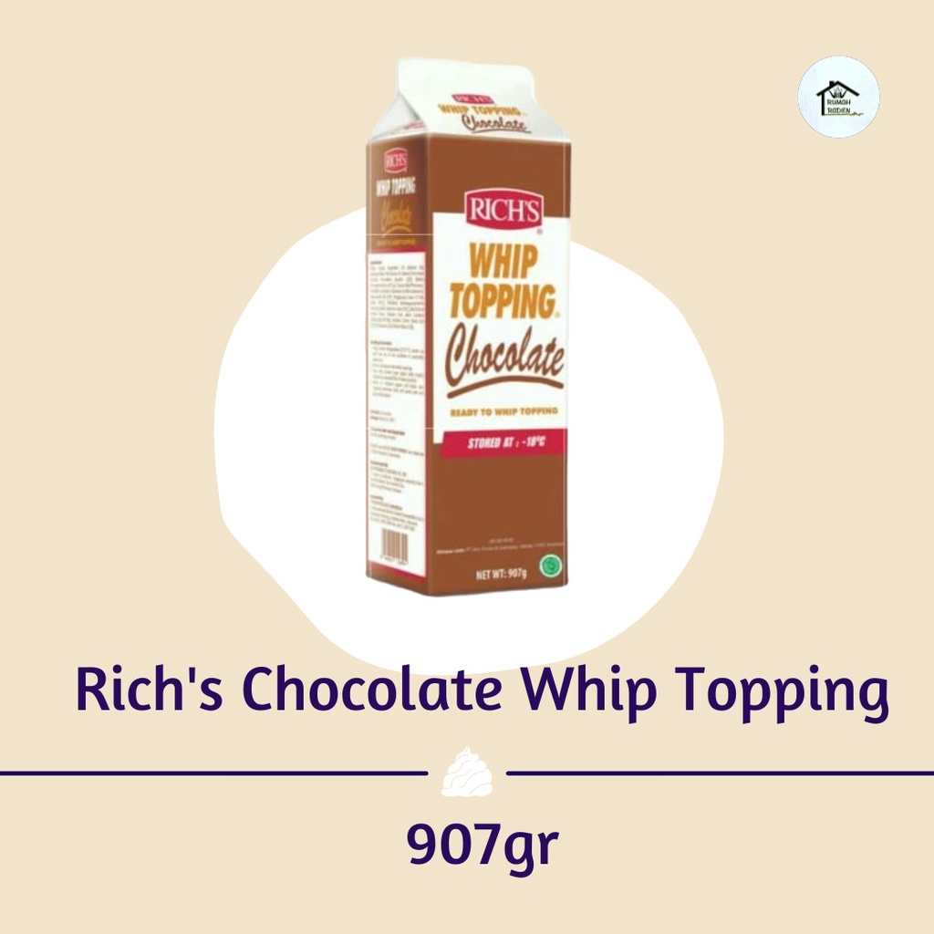 

Rich's Chocolate Whip Topping 907 & 500 Gram - Premium Quality baked