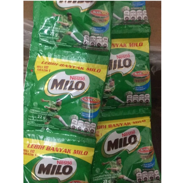 MILO NESTLE susu  coklat  activ go renceng 10x22 gram 