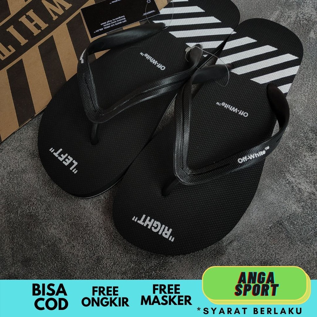 SENDAL PRIA JEPIT OFF WHITE / SANDAL KASUAL COWOK / SENDAL DISTRO KEREN MOTIF ZEBRA PREMIUM