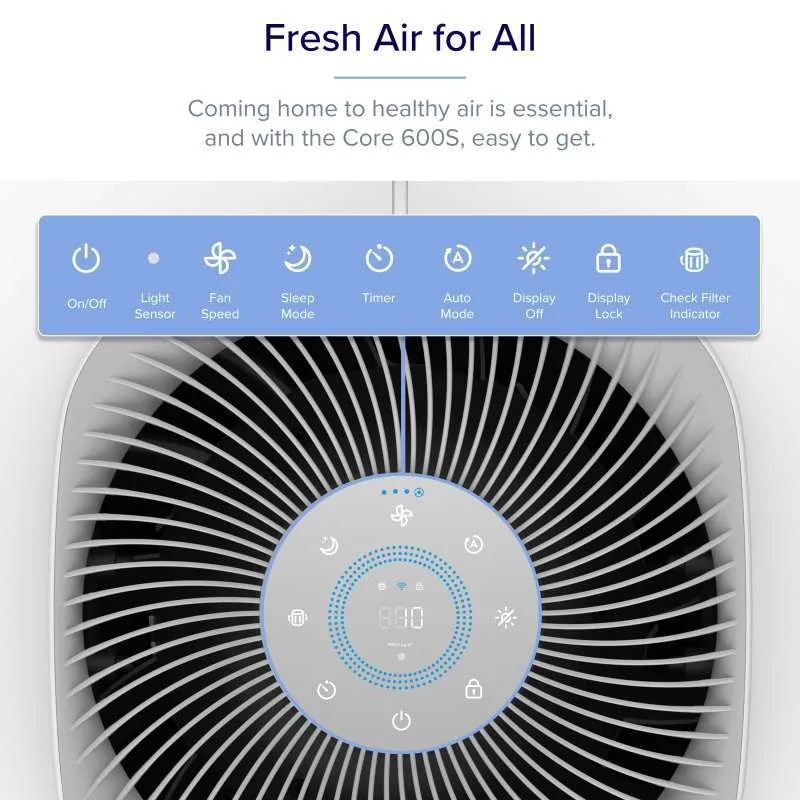 Levoit Core 600S Smart Wifi Air Purifier True Hepa H13 Pembersih Udara