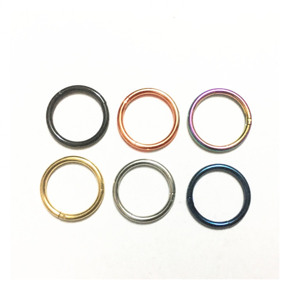 1pc Cincin Hoop Septum Tindik Palsu Bentuk U Bahan Stainless Steel Warna Campur Untuk Hidung