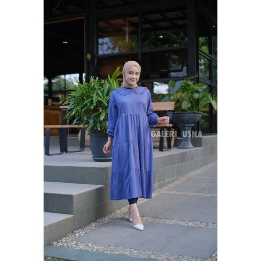 gamis midi bahan twil premium galeri usna