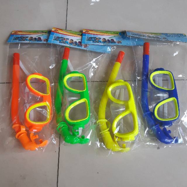 kacamata renang + selang anak - alat selam set snorkeling snorkel kit