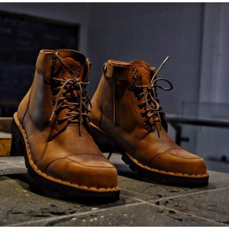 SEPATU BOOTS SAFETY KULIT ASLI PIEDE LION SLEEP ORIGINAL INDEN SIZE 45 46 47