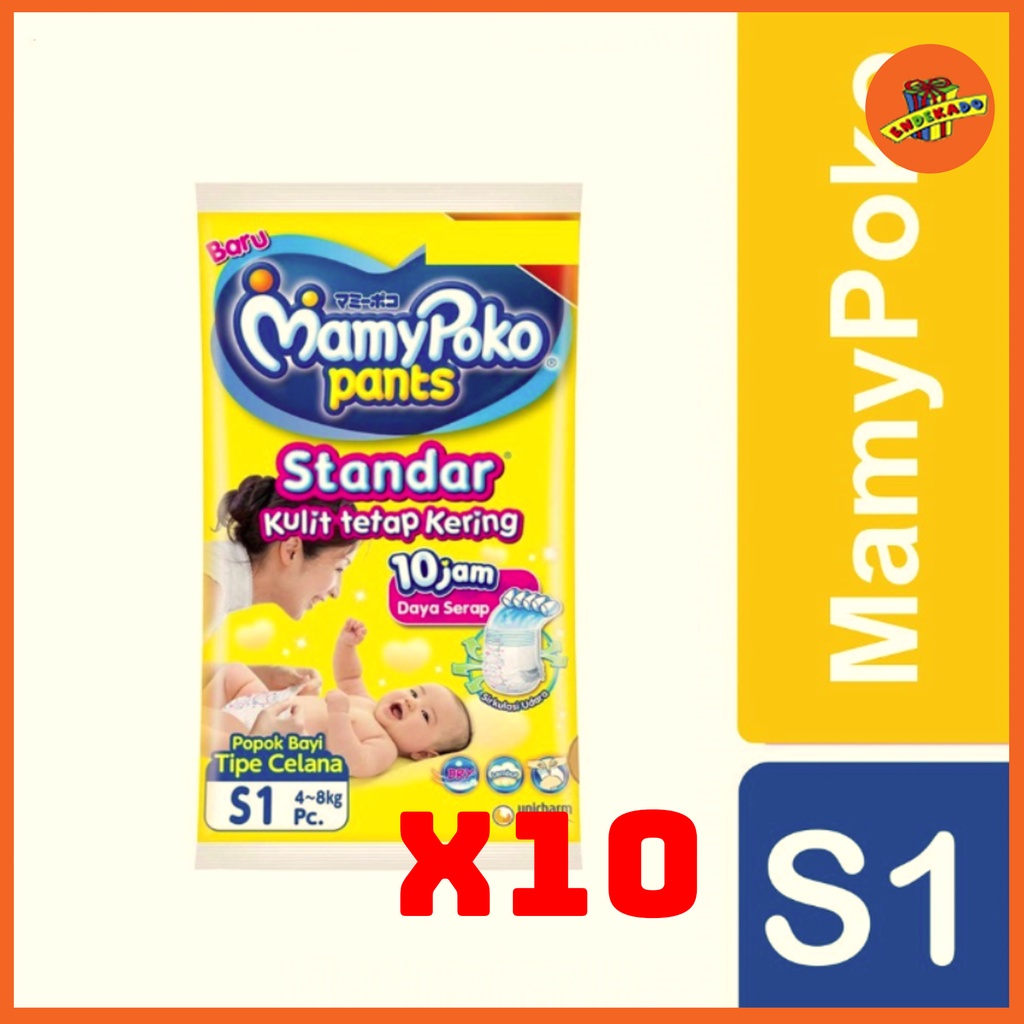 MAKASSAR! MAMYPOKO PANTS X-TRA KERING S1 10Pcs - Popok Celana