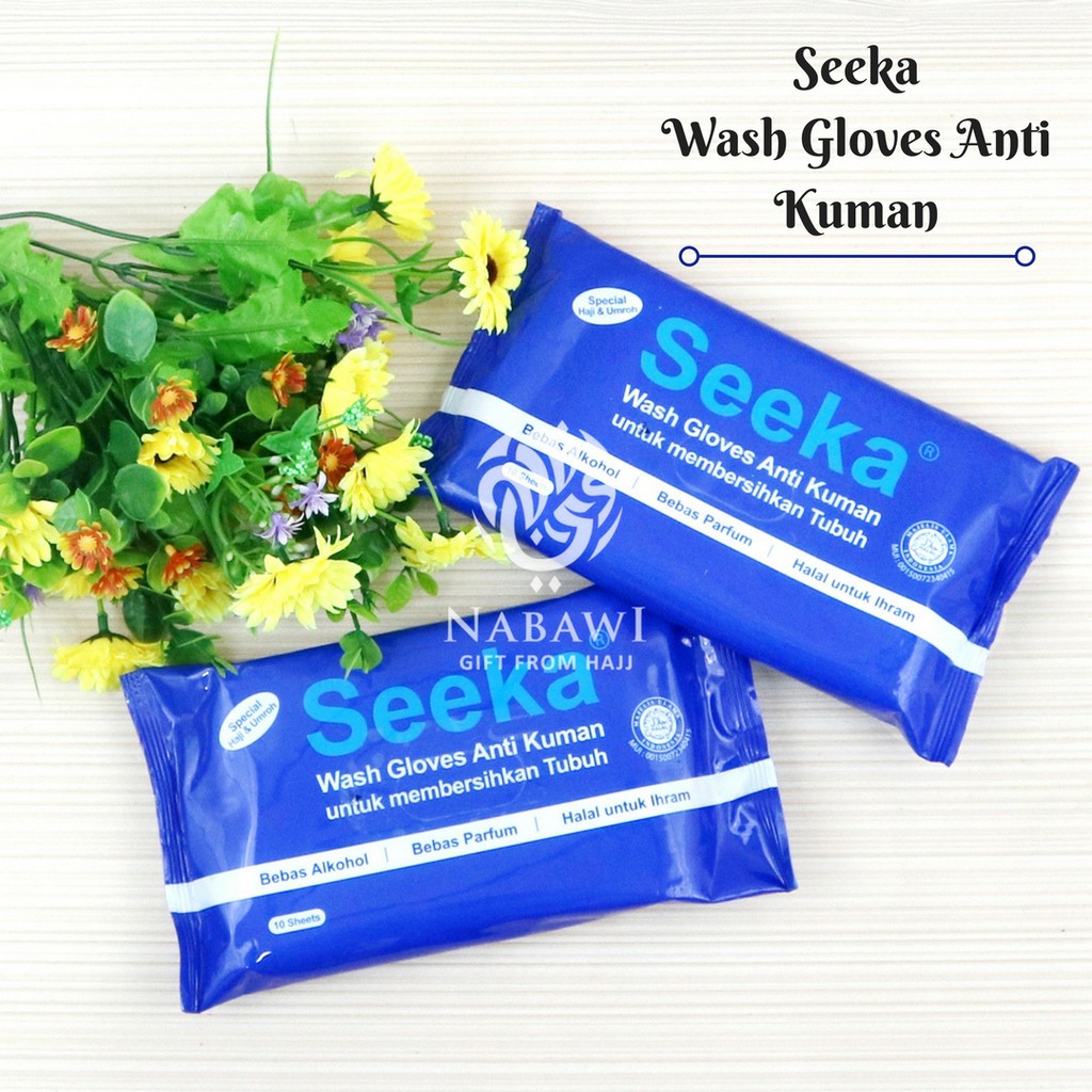 Seeka Wash Gloves Waslap Anti Kuman Halal Perlengkapan Haji Dan Umroh