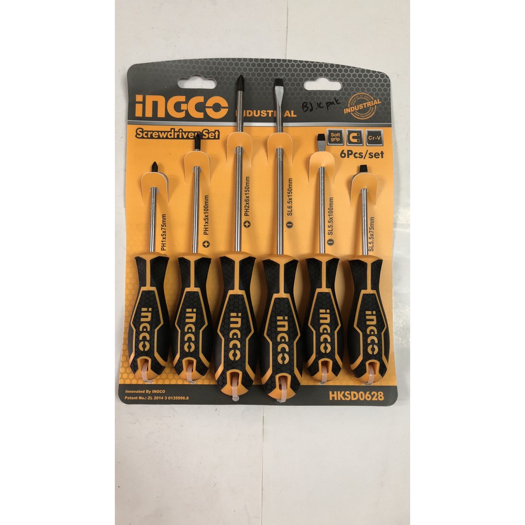 INGCO - Obeng Gagang Karet Set 6 pcs Industrial