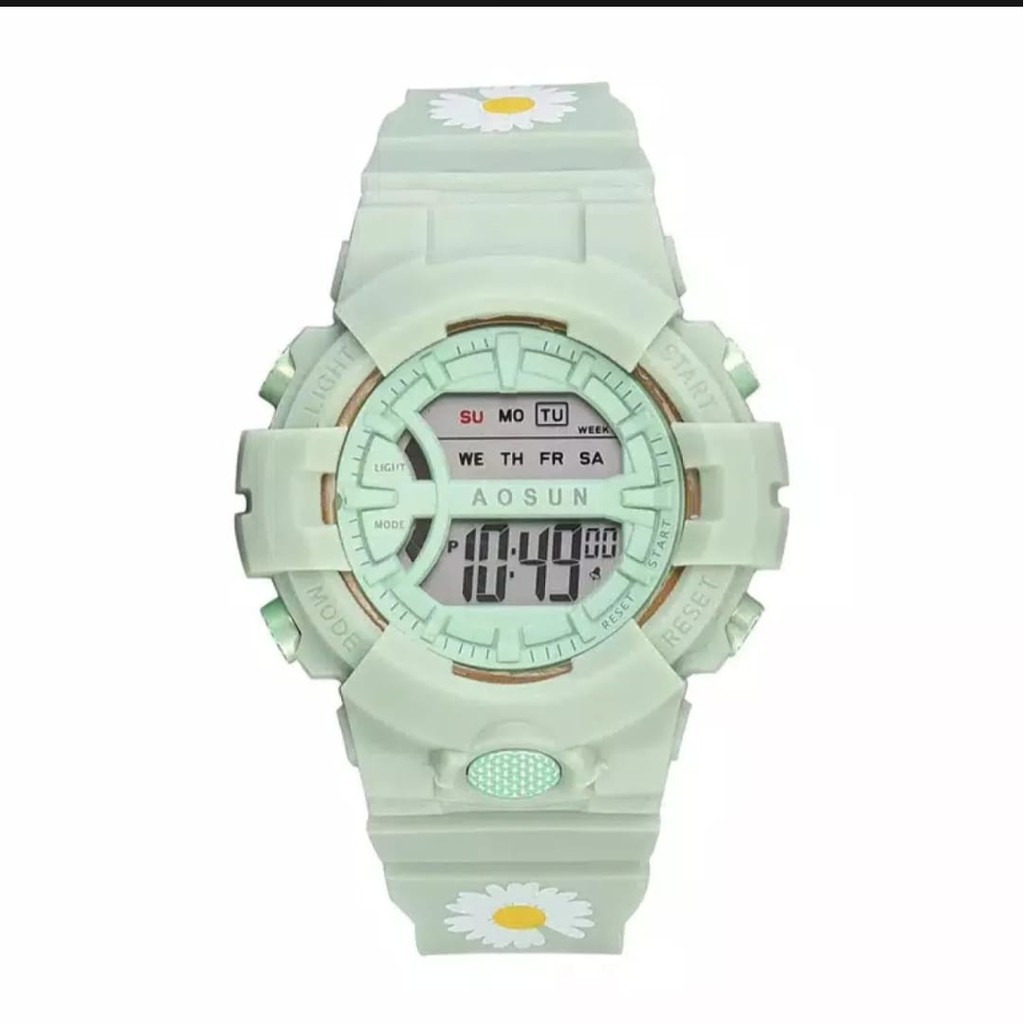 (DG)Jam Tangan Wanita Fashion Aosun Digital Bunga Bulat SS-19