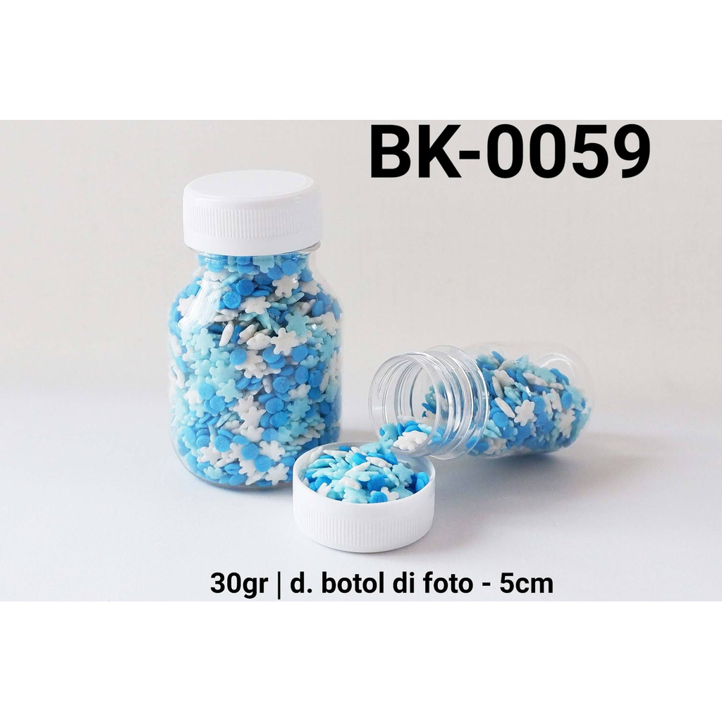 

BK-0059 YBB Sprinkles sprinkle sprinkel bunga snowflake biru 30gram