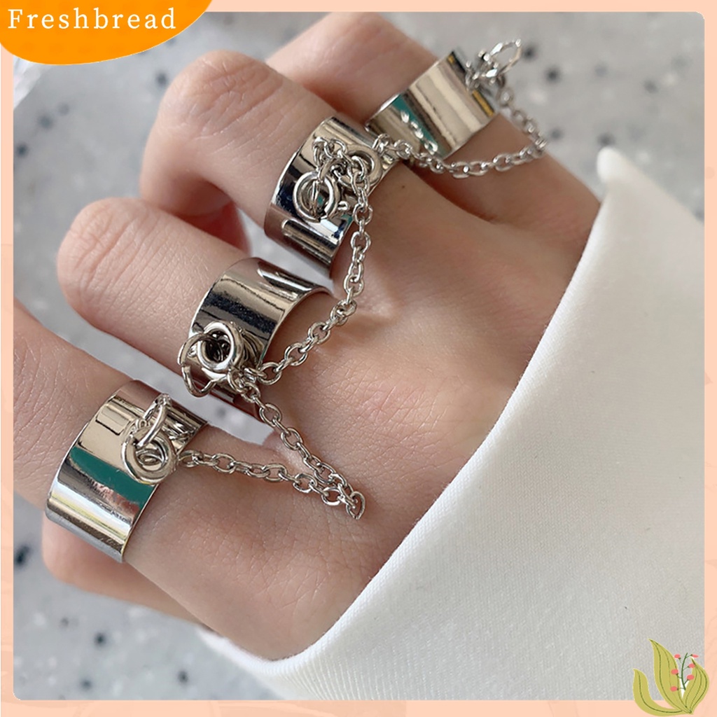 Fresh| Cincin Rantai Multilayer Adjustable Anti Karat Gaya Punk Hip Hop Untuk Pertunangan