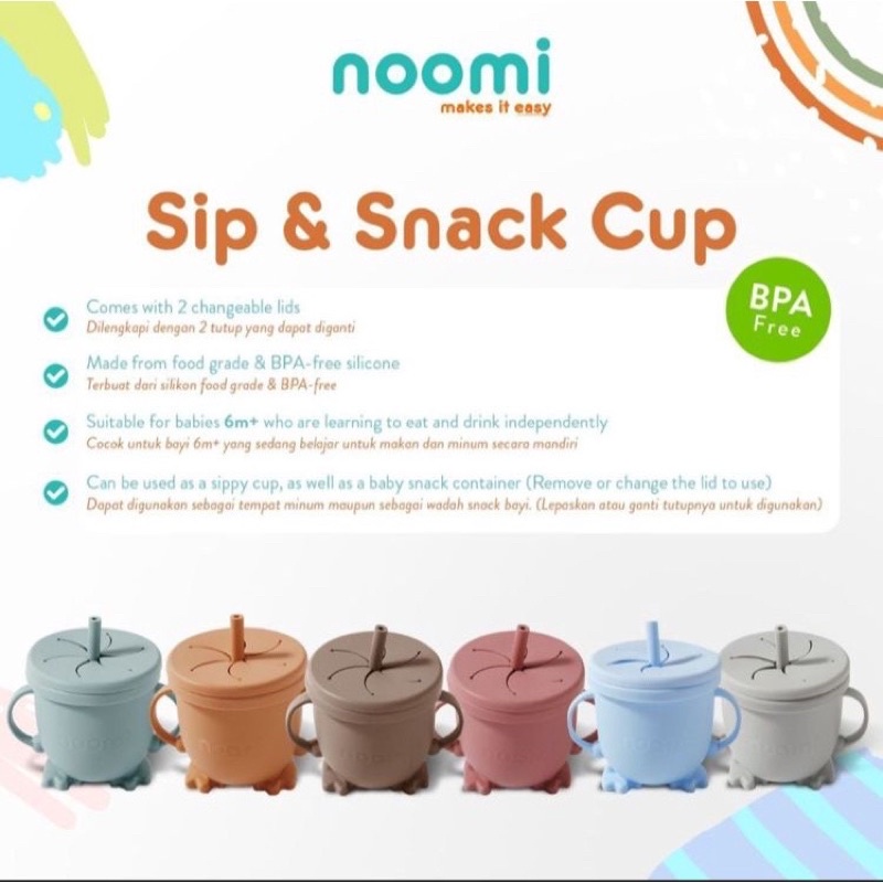 Noomi Silicone 2 in 1 Sip &amp; Snack Cup Gelas dan tempat snack anak