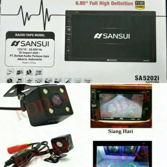 Audio doubel din merek sansui + camera mundur mobil xenia