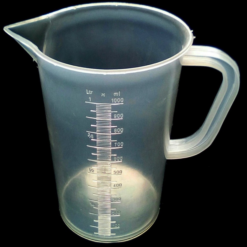 Jual Gelas Ukur Plastik Takar 1000ml 1 Liter Handle Pegangan Kue Tabung Measuring Beaker 1373