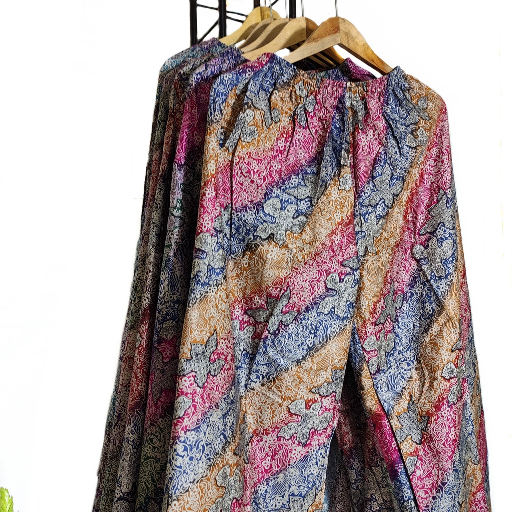 Celana Panjang Batik Kulot Wanita Bahan Rayon