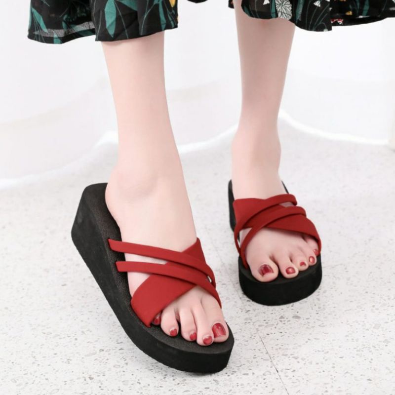 SANDAL WEDGES WANITA SILANG MELIA