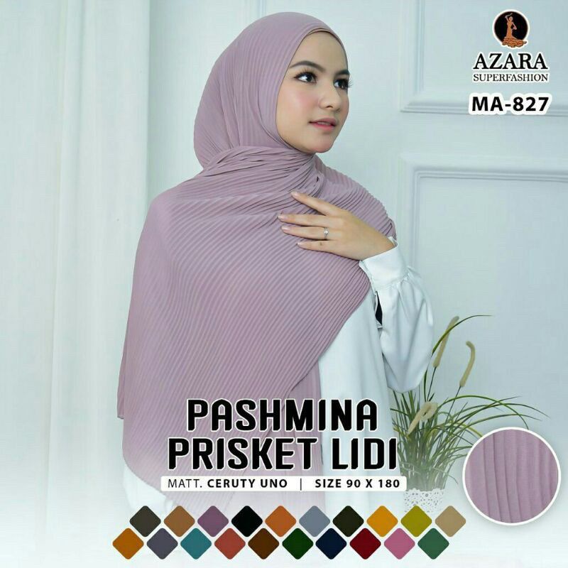 (7.7 HOT SALE) Pasmina Plisket AZARA Lidi 100% Full - ORI