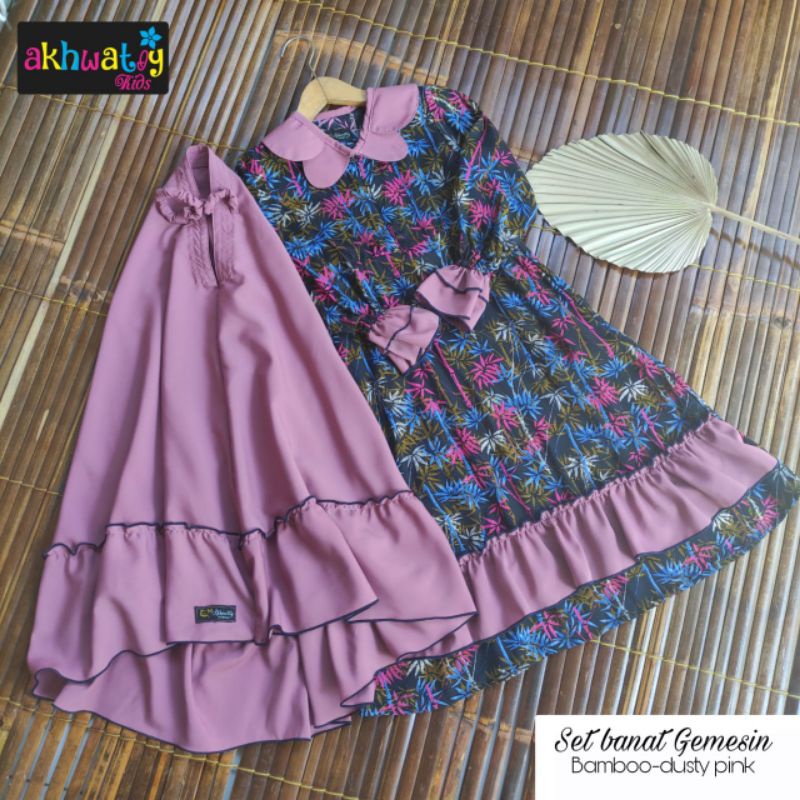 set gemesin akhwatiy gamis anak syari adem