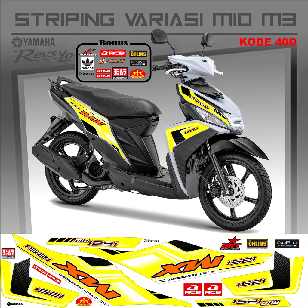 Striping Mio M3 Stiker Mio M3 Variasi Kode 40