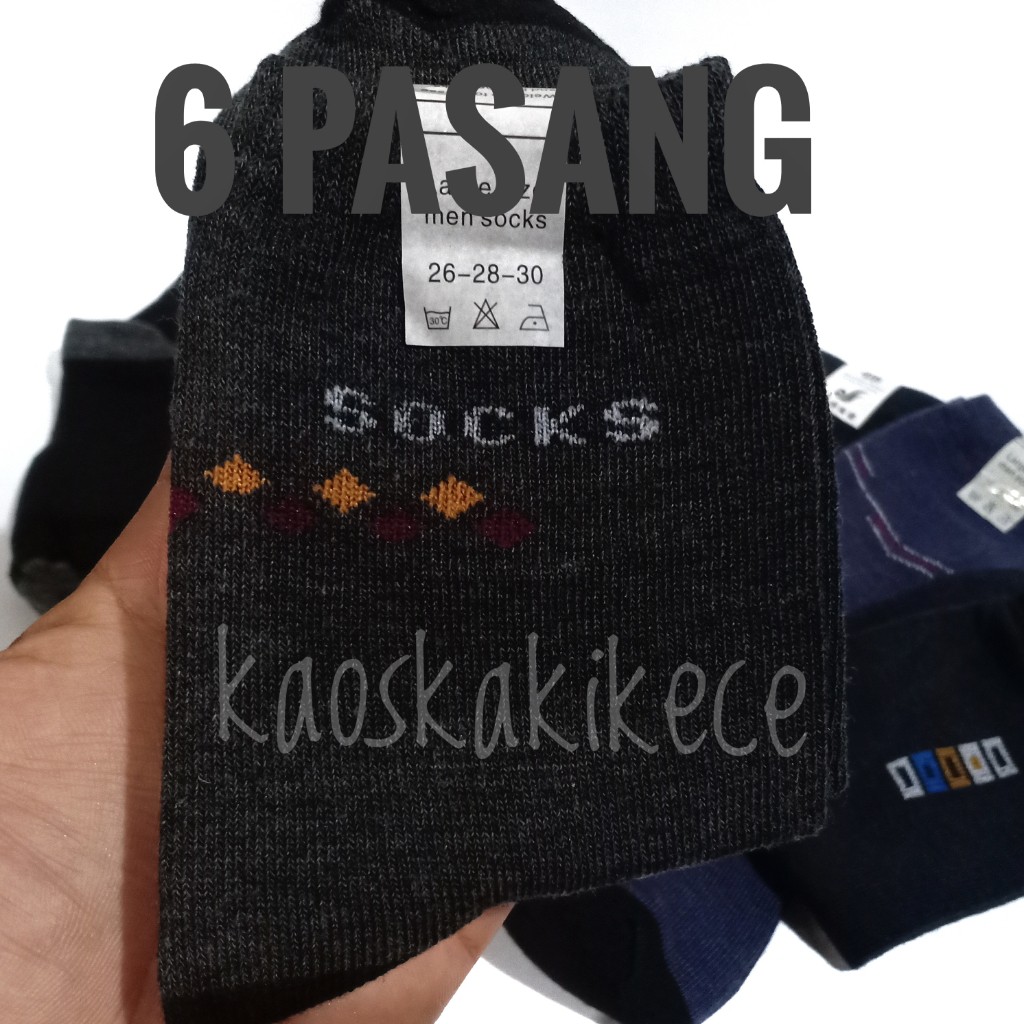 (6 pasang) KAOS KAKI PRIA FORMAL ANTI BAKTERI