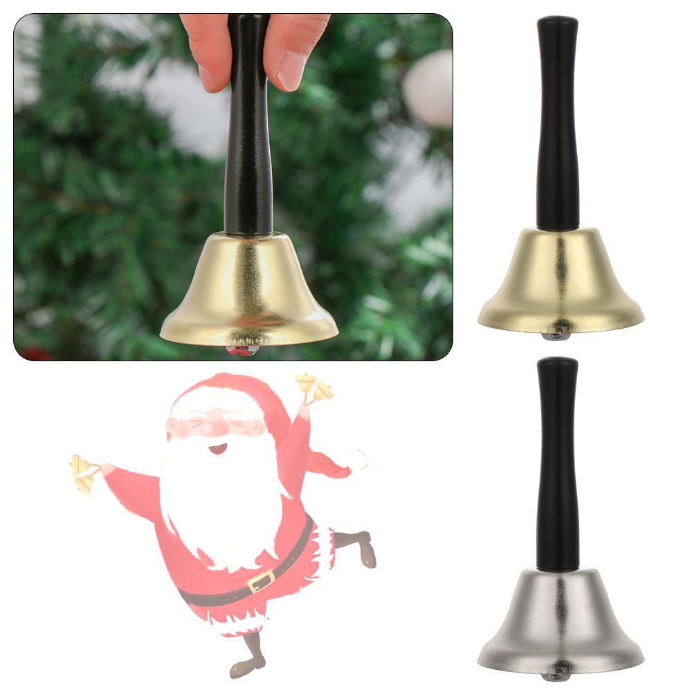 R-flower Christmas Handbell Gold/Silver Mainan Hotel Resepsionis Call Jingle Rlngtones