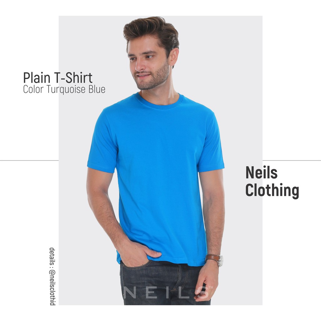 KAOS POLOS BANDUNG NEILS - BIRU TURKIS