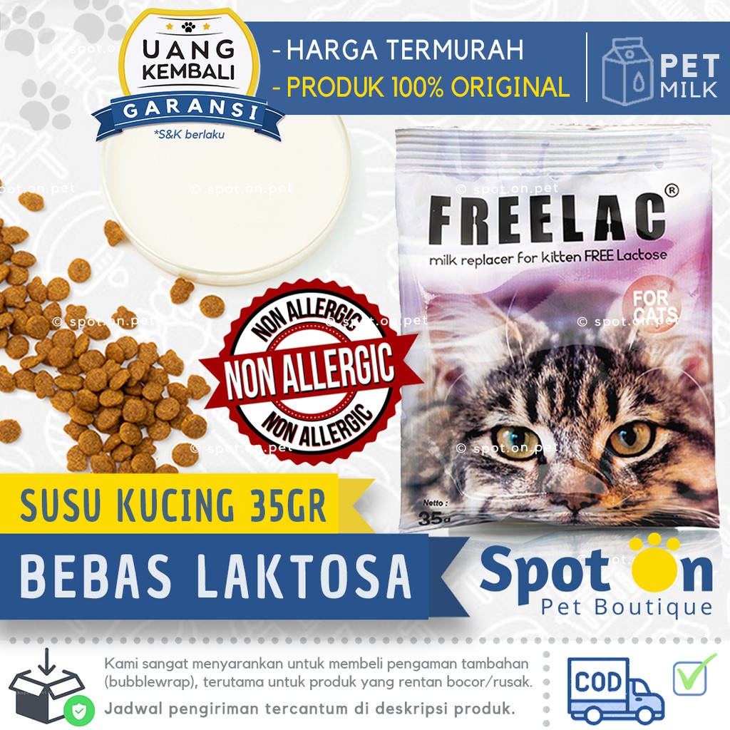 Freelac Susu Kucing Alergi Non-Lactose 35 Gr | Susu Kitten Babycat Tanpa Laktosa | Growssy