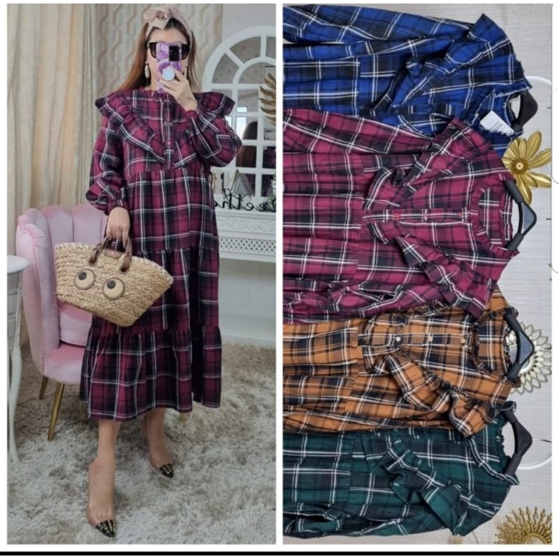 MIDI DRESS KOTAK BY MEIJIEWANG