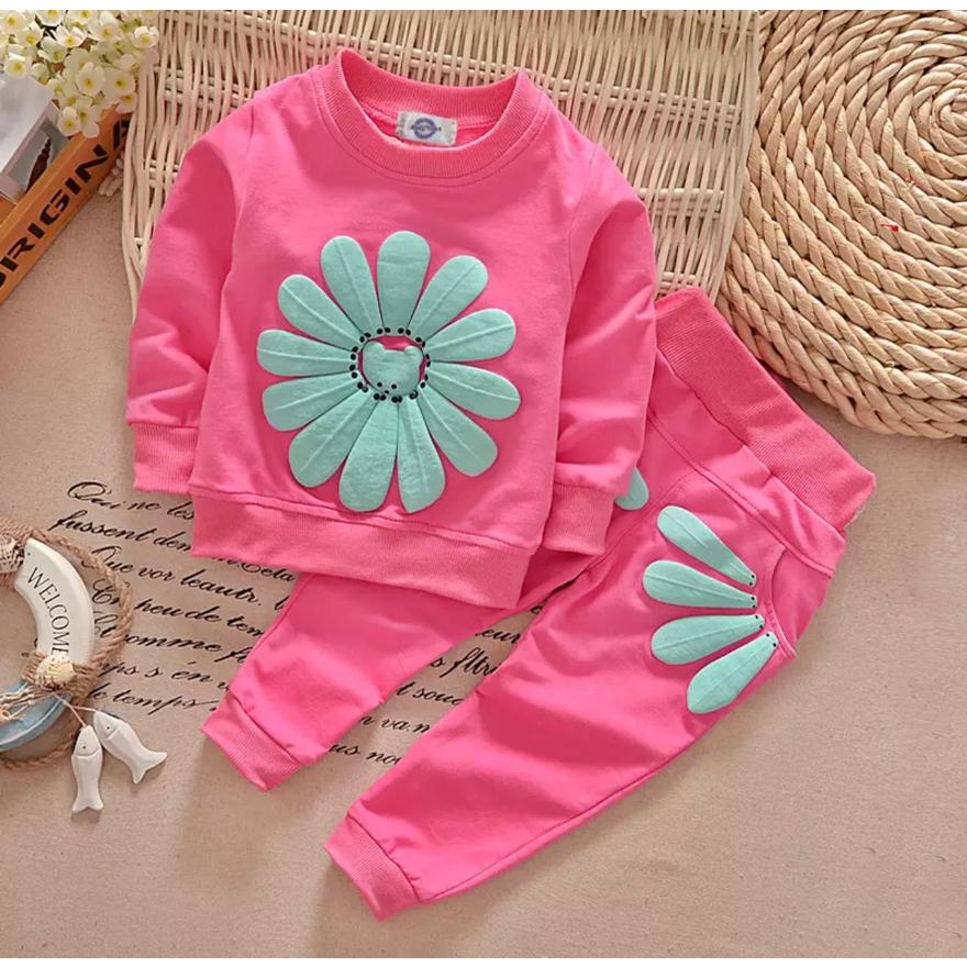 SETELAN SWEATER ANAK PEREMPUAN SUN FLOWERS SIZE 1-5 TAHUN BAHAN BABYTERRY LEMBUT/ SETELAN SWEATER ANAK CEWE/ SWEATER SUN FLOWERS ANAK PEREMPUAN/ SWEATER HITS ANAK PEREMPUAN