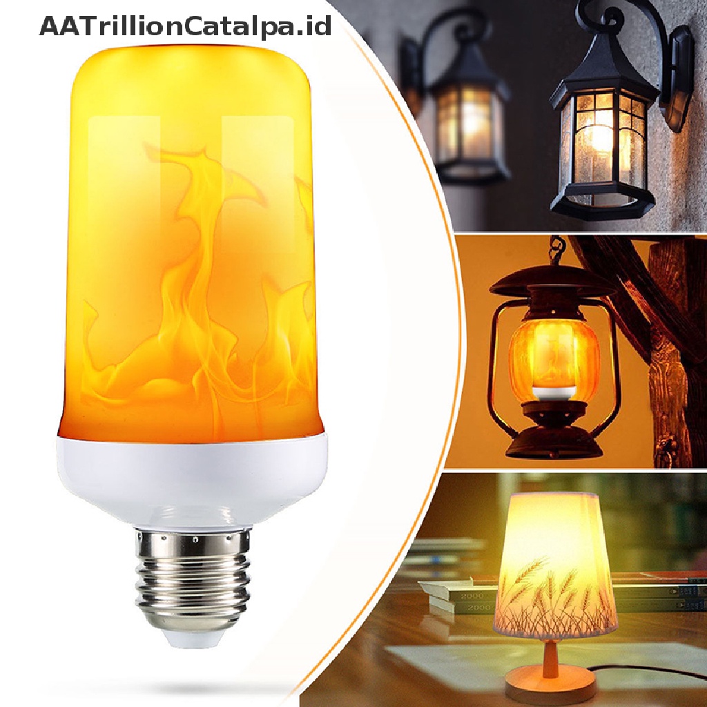 (AATrillionCatalpa) Lampu Bohlam LED E27 5W Efek Nyala Api 4 Mode Untuk Dekorasi