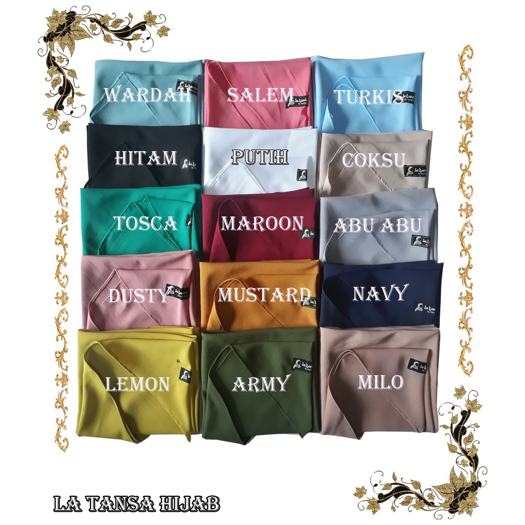 Hijab instan BERGO pet kombinasi Bahan Diamond strech-1