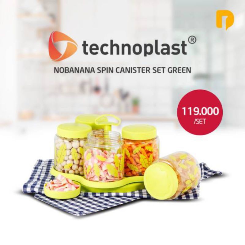 Dusdusan Toples Technoplast Nobanana Spin Canister Set