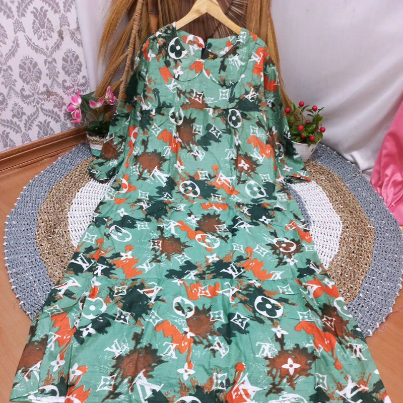 GAMIS CANDI SUSUN REMPEL RAYON PREMIUM LD 110 cm PANJANG 135 cm//GAMIS KATUN RAYON-Motif 2