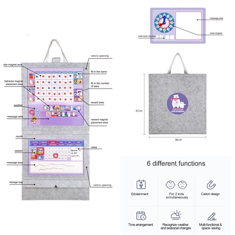 ucmd magnetic behavior chart felt fabric hanging kid calendar