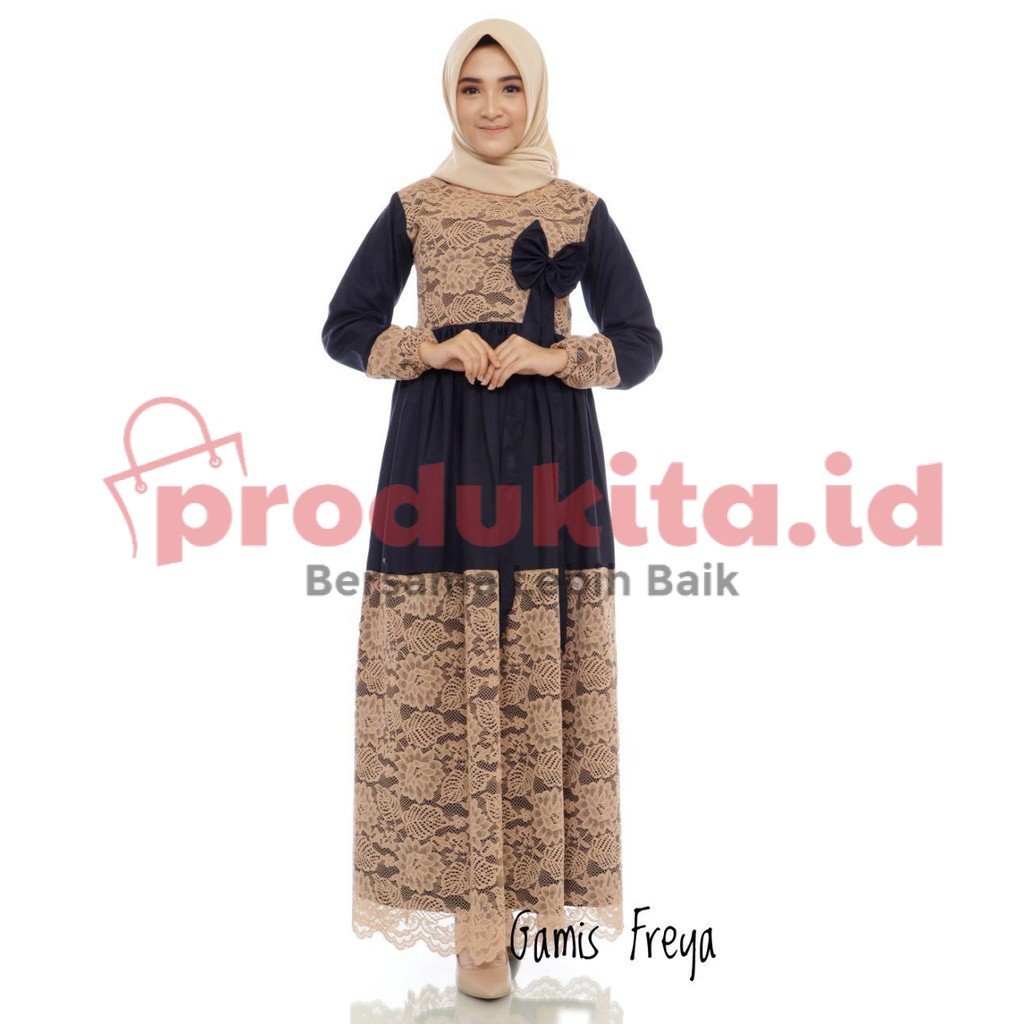 GAMIS FREYA WARNA HITAM KOMBINASI COKSU