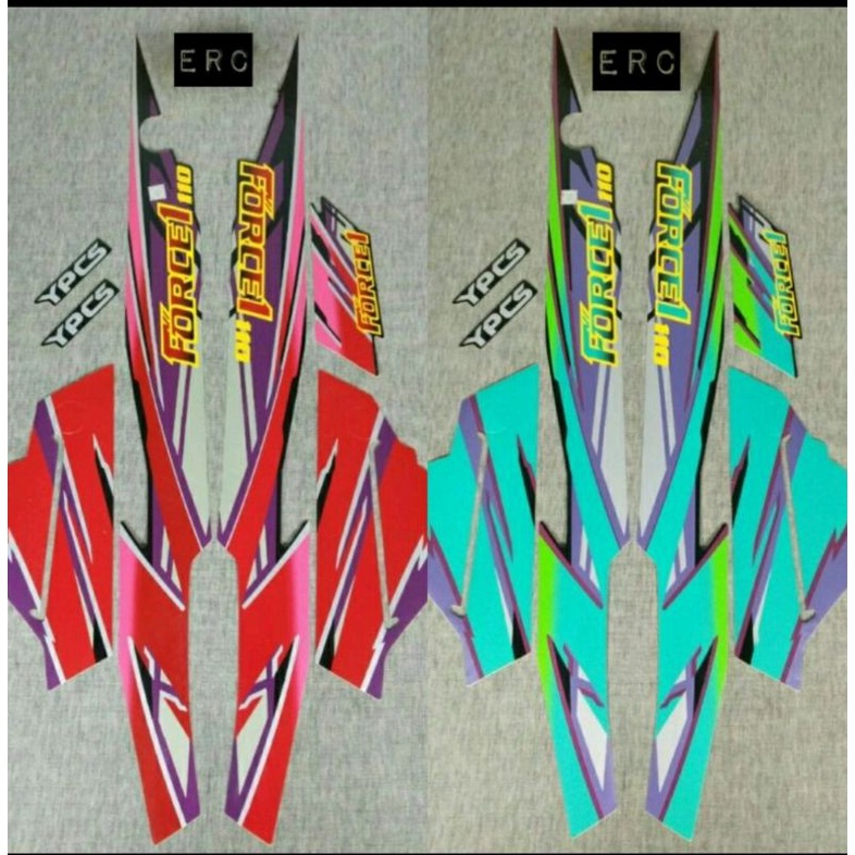 striping Sticker force 1 force1 Lis body force 1995 1996 merah hijau
