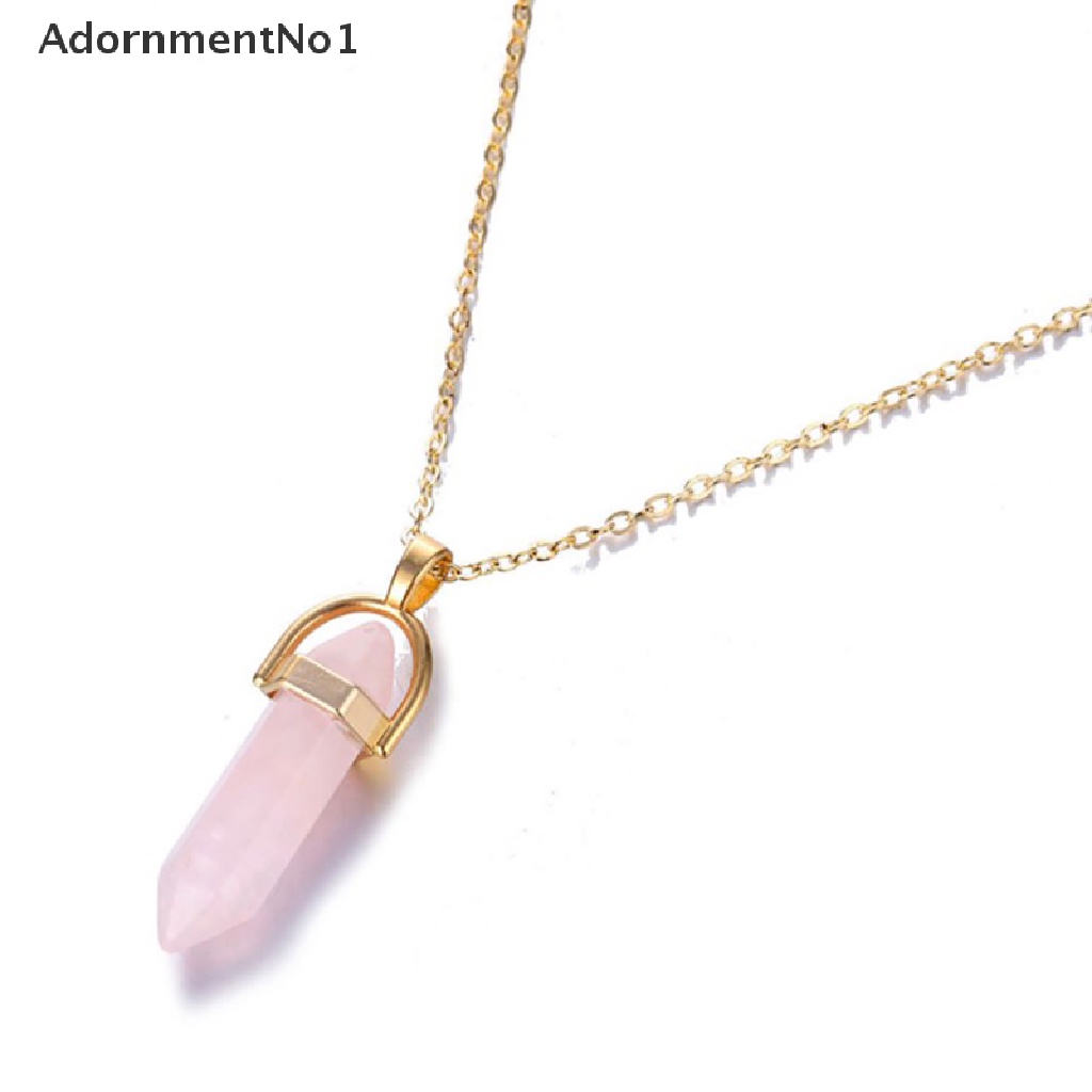 (AdornmentNo1) 1pc Kalung Rantai Liontin Batu Kristal Vulkanik Alami Gaya Rock