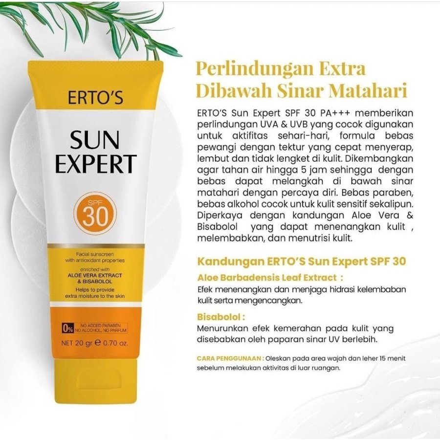 ✨ AKU MURAH ✨ ERTOS Sun Expert SPF 30 Facial Sunscreen ORIGINAL / SUNSCREEN 30 PA+++