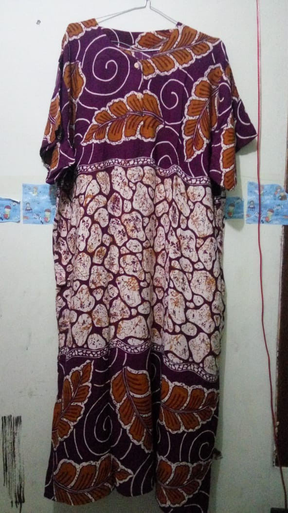 Daster Jumbo Valentine Coklat Queen Batik Pekalongan