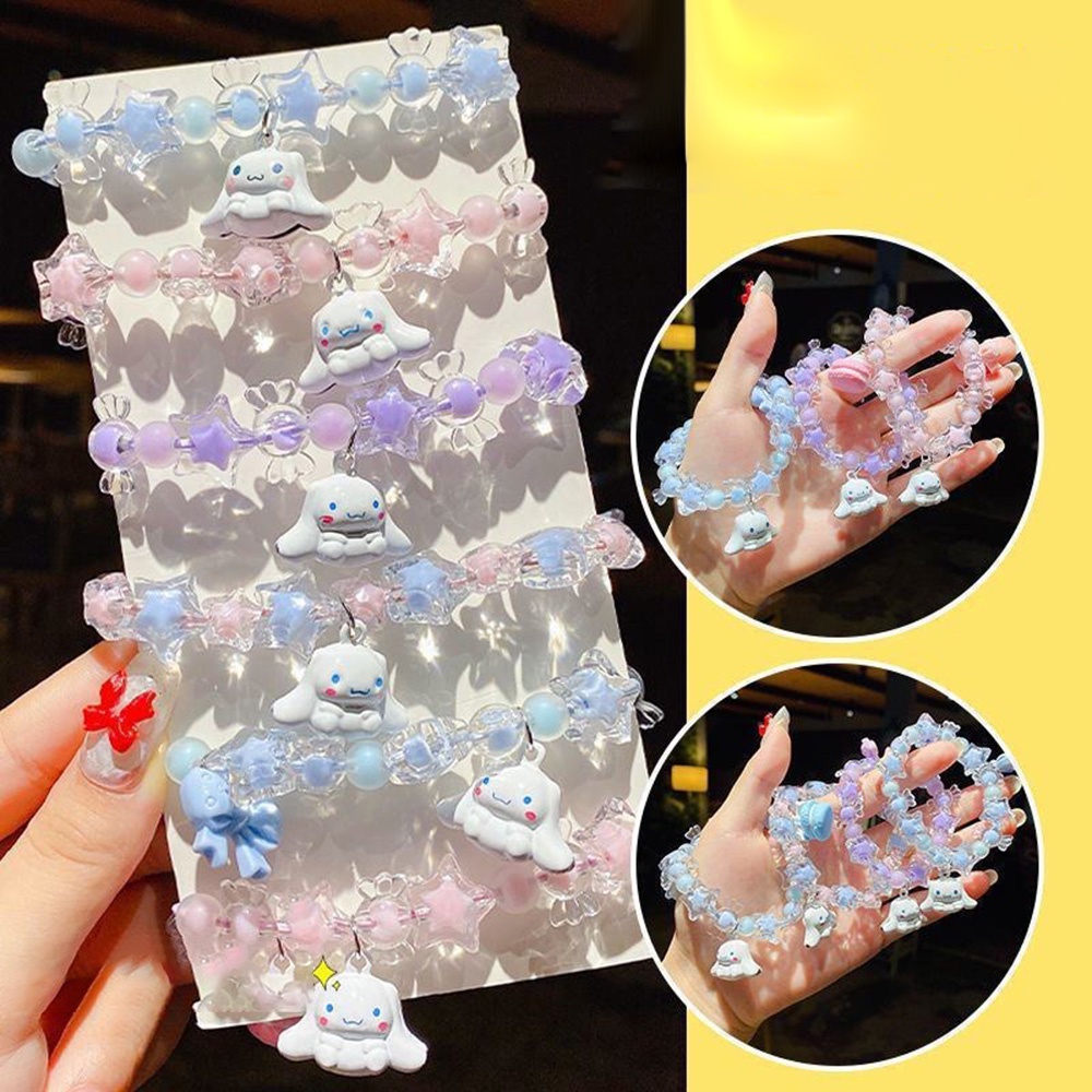 1pc Gelang Tangan Wanita Manik Kristal Cinnamoroll Lucu Untuk Sahabat