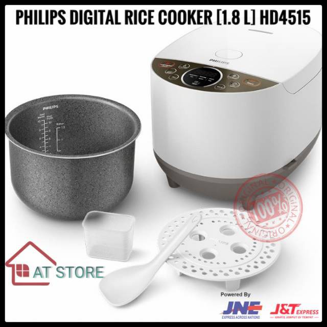 PHILIPS NEW [400W]Digital Ricecooker 1,8L - HD4515 Bakuhansegi 3D Masak Cepat Panas Merata