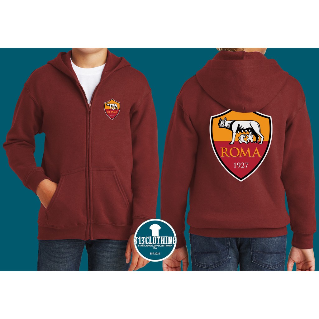 Jaket Anak Hoodie Zipper Anak AS Roma FC - 313 Cloth
