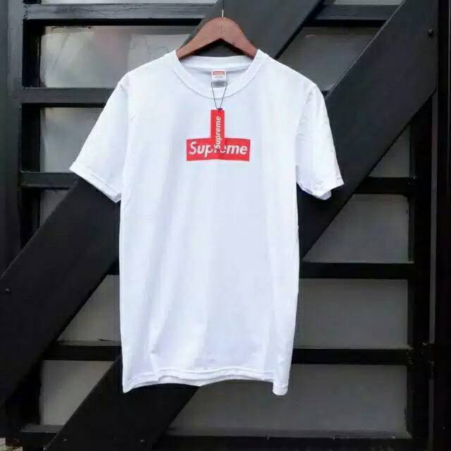 Kaos distro/ super premium SUPREME PUTIH BM ORI