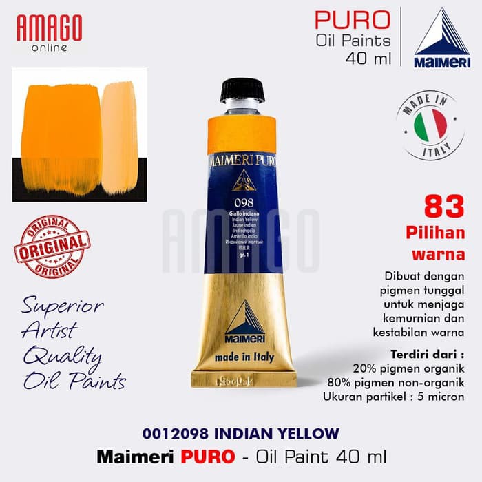 MAIMERI PURO - OIL PAINT - INDIAN YELLOW - 40ML - M0012098