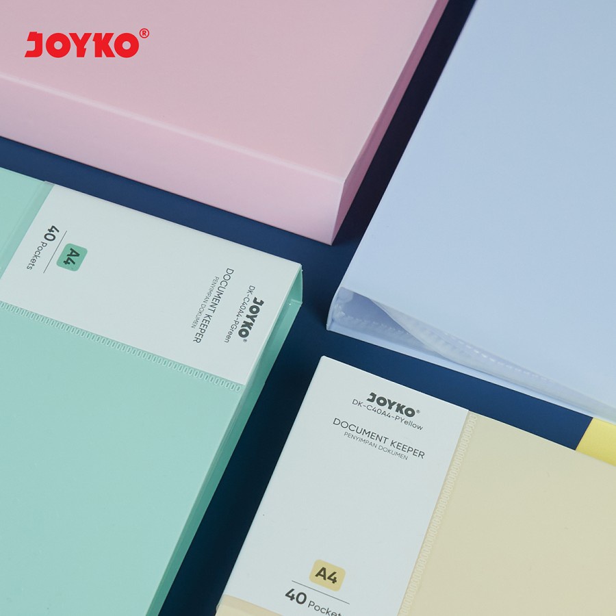 

DOCUMENT KEEPER A4 SOFT COLOR JOYKO DK-A20-C40-E60 | CLEAR HOLDER ISI 20-40-60 POCKET | DOKUMEN FOLDER | MAP FILE WARNA PASTEL