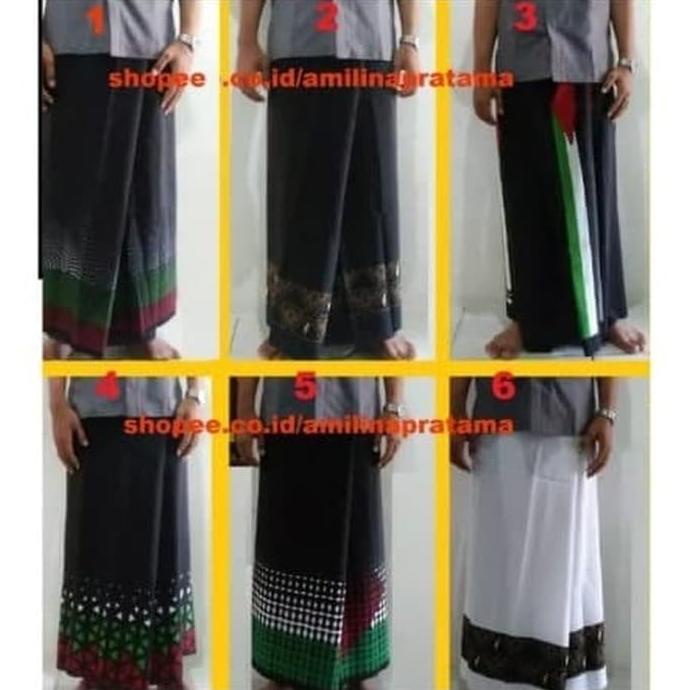 SARUNG RABBANI PALESTINA MOTIF WARNA HITAM ATAU PUTIH AGAK POLOS KAIN DFGF541354