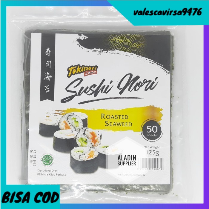 

⭐BISA COD⭐ Tokinori sushi nori HALAL rumput laut sushi 50 lembar