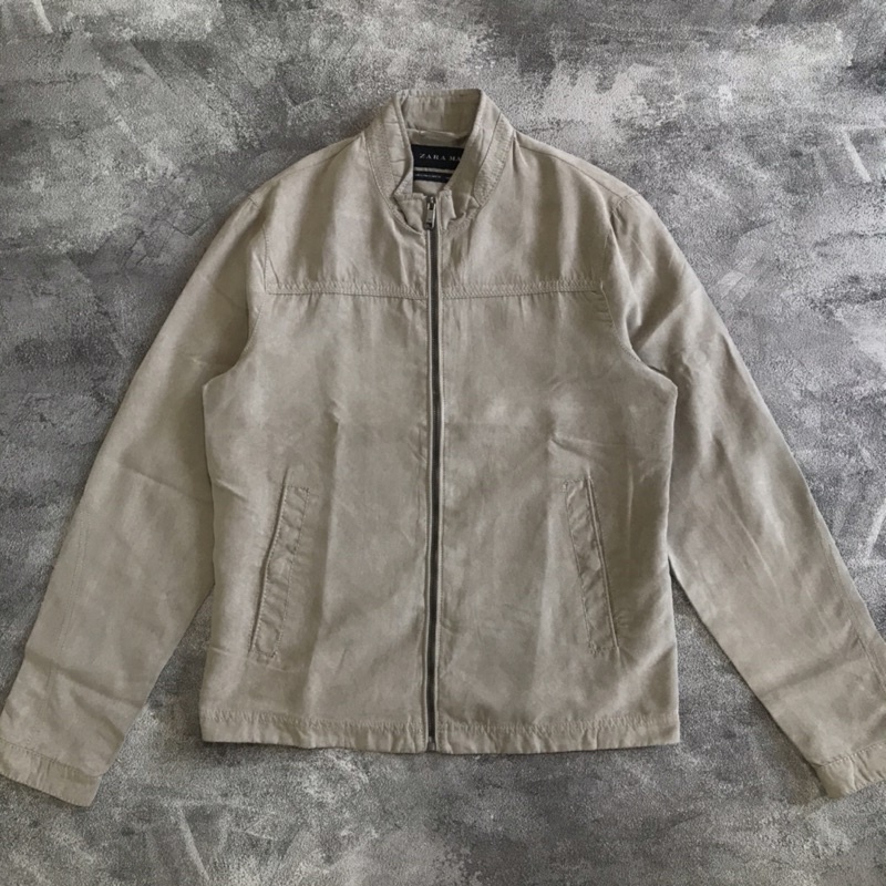 Zara suede jacket / jaket pria wanita basic casual fashion tebal lembut