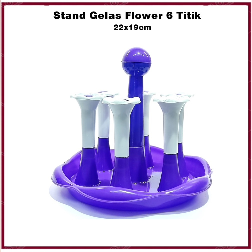 Stand Gelas Flower 6 Titik