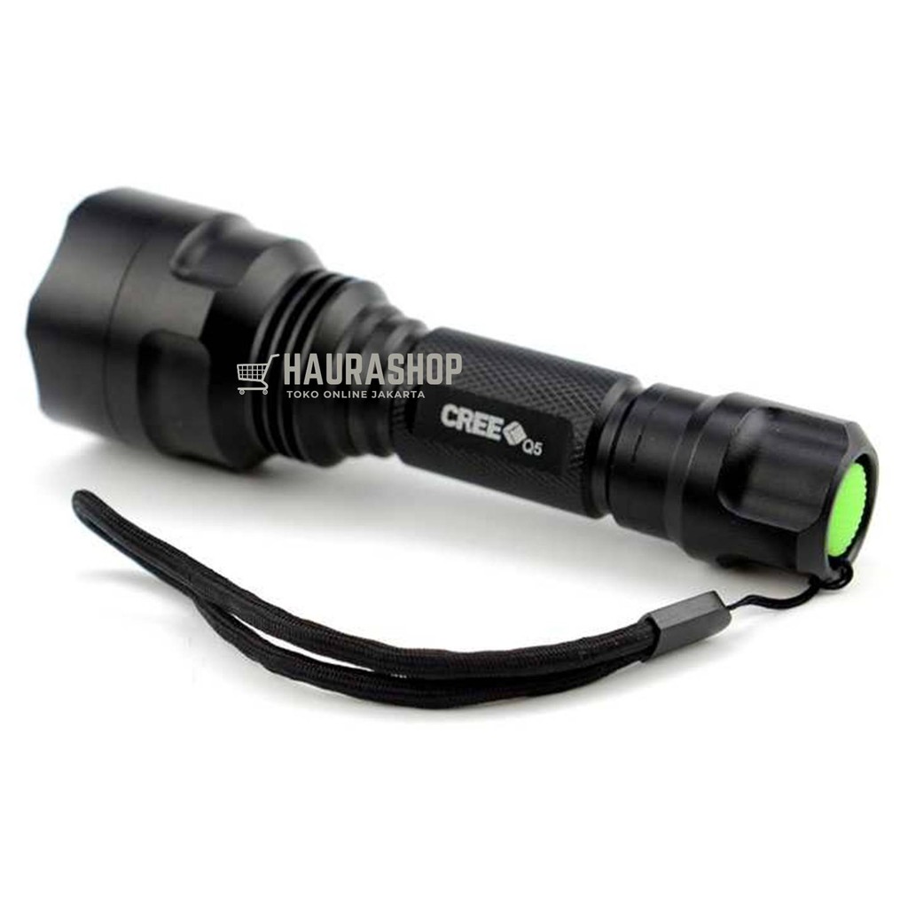 Senter LED CREE Tactical Q5 Super Terang Anti Air 3800 Lumens