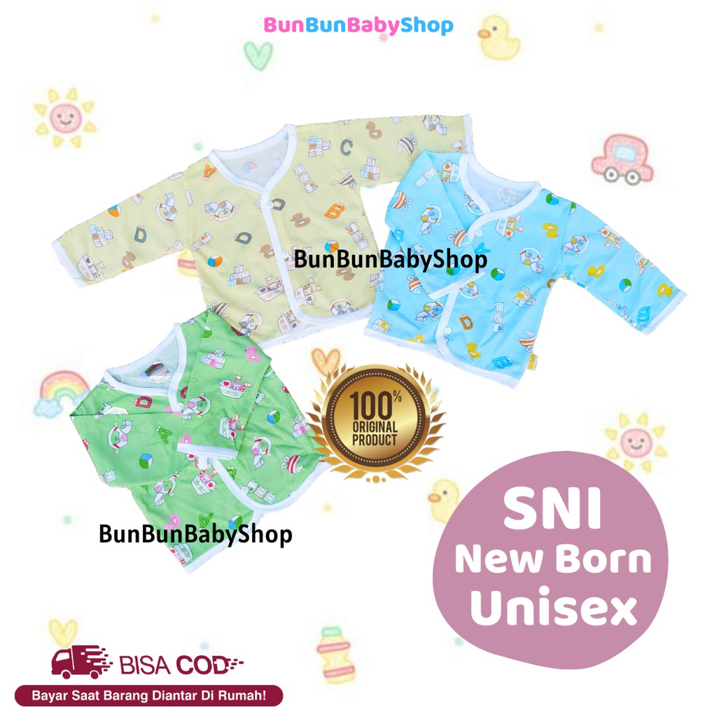 SNI Baju Bayi Katun Cotton Atasan Panjang Baby Baru Lahir Newborn Peralatan Murah Unisex Laki Usagi